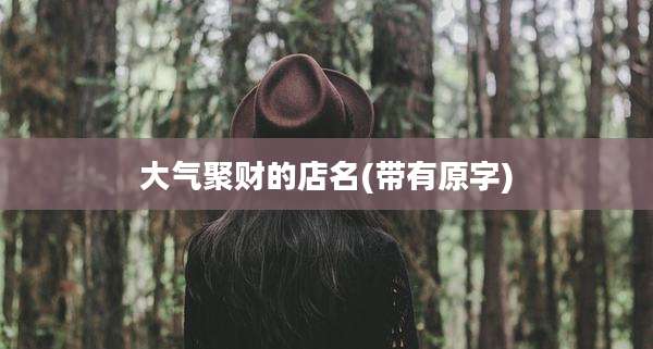 大气聚财的店名(带有原字)