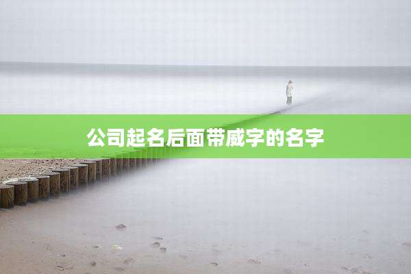 公司起名后面带威字的名字