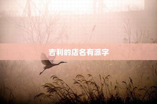 吉利的店名有派字