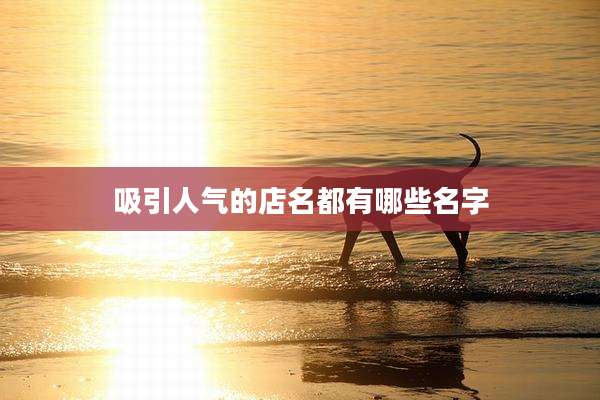 吸引人气的店名都有哪些名字