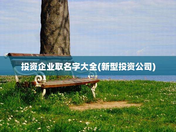 投资企业取名字大全(新型投资公司)