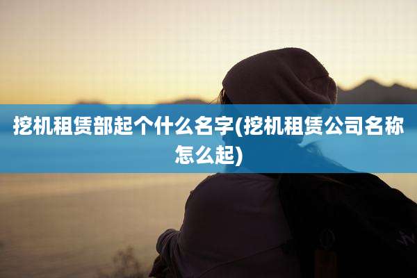 挖机租赁部起个什么名字(挖机租赁公司名称怎么起)