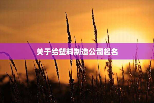 关于给塑料制造公司起名