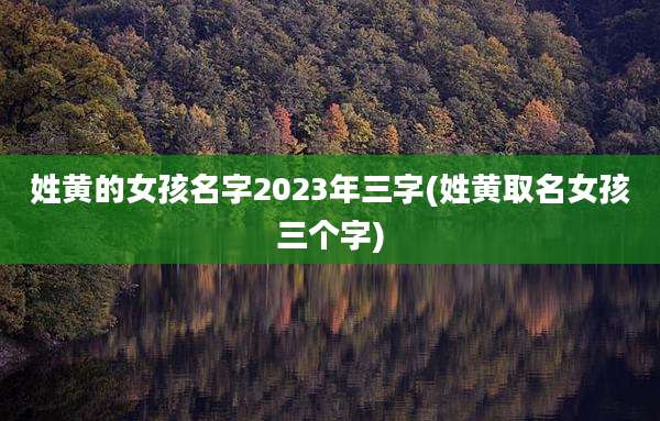 姓黄的女孩名字2023年三字(姓黄取名女孩三个字)