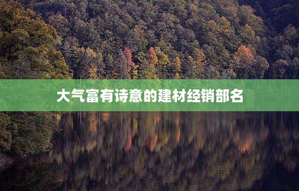 大气富有诗意的建材经销部名