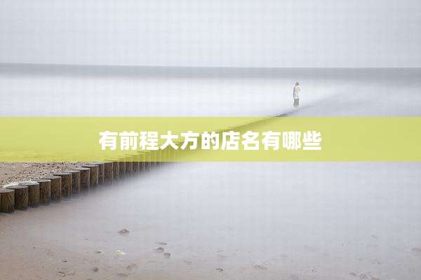 有前程大方的店名有哪些