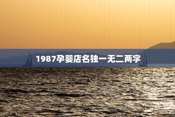 1987孕婴店名独一无二两字