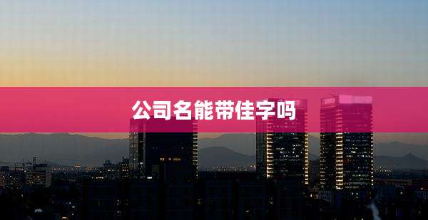 公司名能带佳字吗