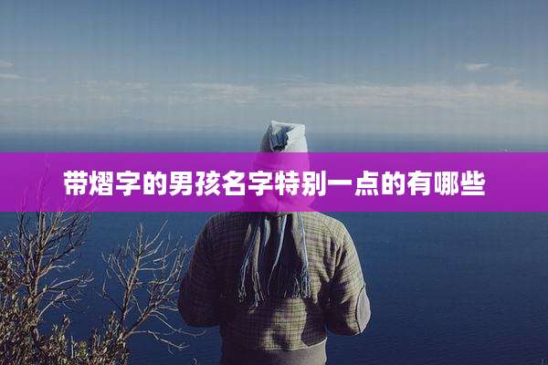带熠字的男孩名字特别一点的有哪些