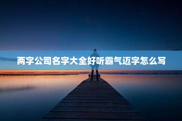 两字公司名字大全好听霸气迈字怎么写