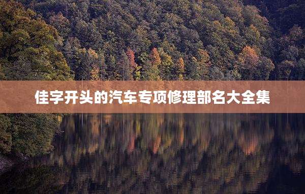 佳字开头的汽车专项修理部名大全集
