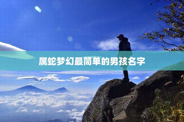属蛇梦幻最简单的男孩名字