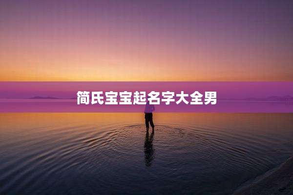 简氏宝宝起名字大全男