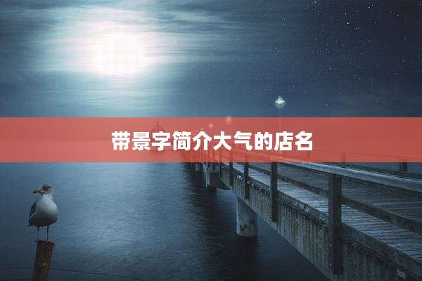 带景字简介大气的店名