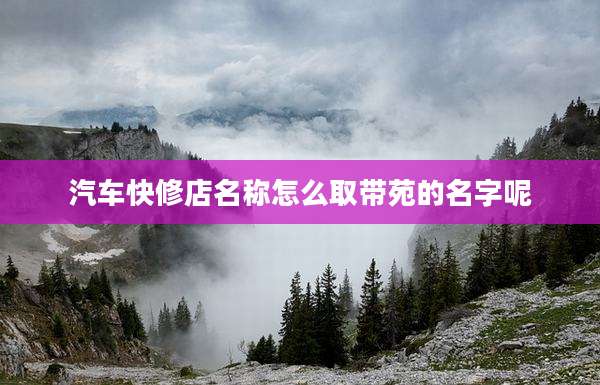 汽车快修店名称怎么取带苑的名字呢