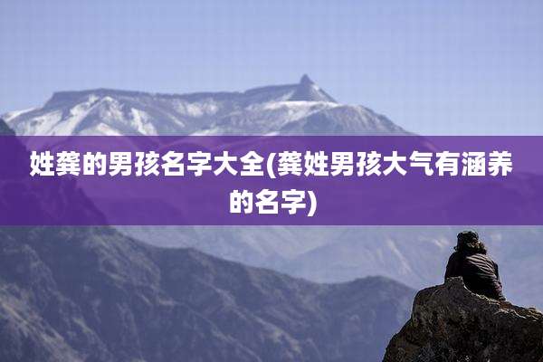 姓龚的男孩名字大全(龚姓男孩大气有涵养的名字)