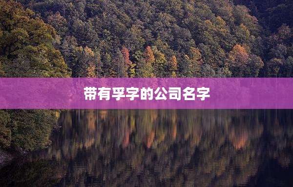 带有孚字的公司名字