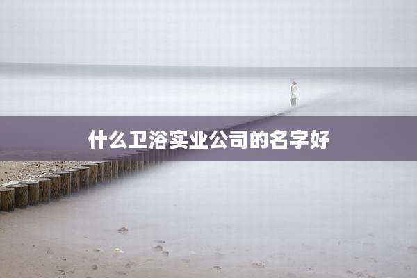 什么卫浴实业公司的名字好