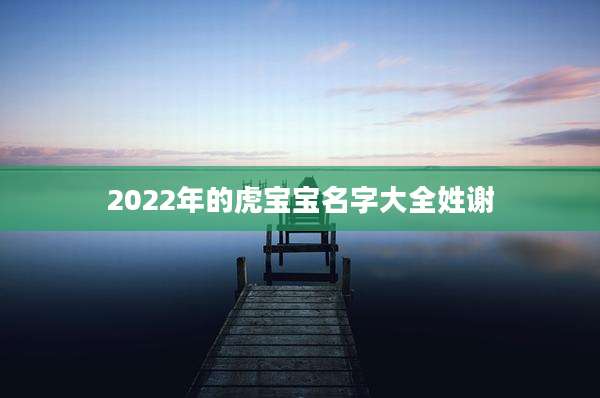 2022年的虎宝宝名字大全姓谢
