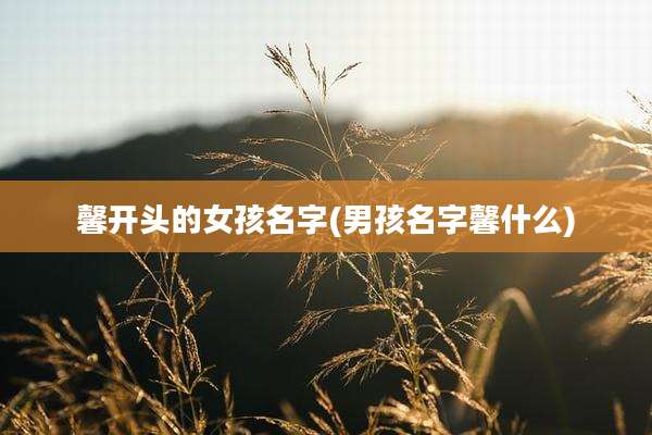 馨开头的女孩名字(男孩名字馨什么)