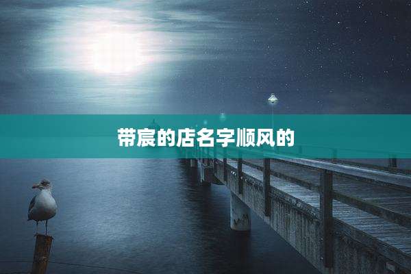 带宸的店名字顺风的