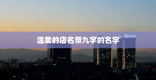 温柔的店名带九字的名字