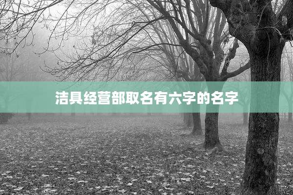 洁具经营部取名有六字的名字