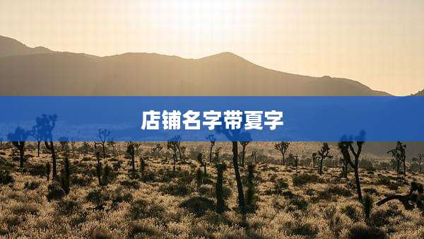 店铺名字带夏字