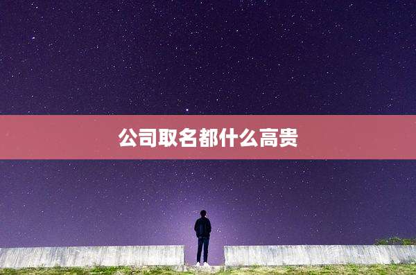 公司取名都什么高贵