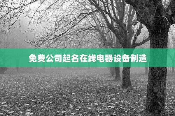 免费公司起名在线电器设备制造