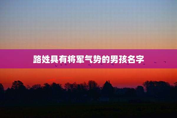 路姓具有将军气势的男孩名字
