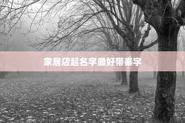 家居店起名字最好带秦字
