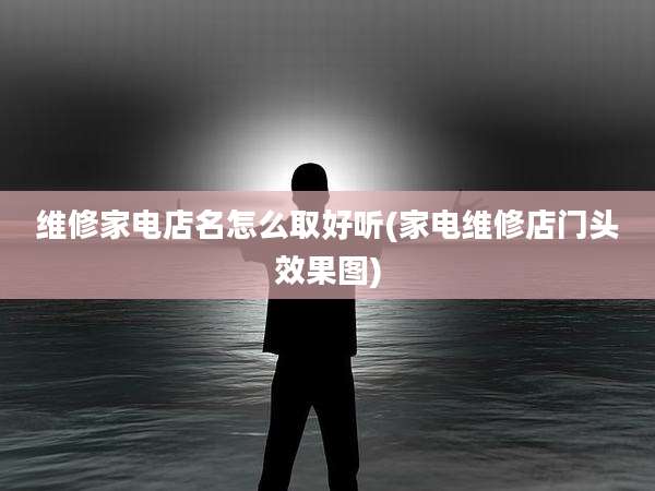 维修家电店名怎么取好听(家电维修店门头效果图)
