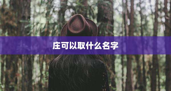 庄可以取什么名字