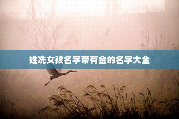 姓冼女孩名字带有金的名字大全