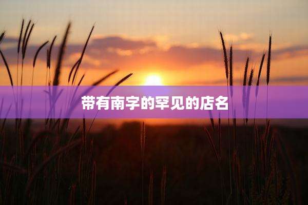 带有南字的罕见的店名