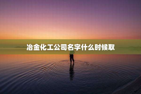 冶金化工公司名字什么时候取