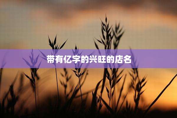 带有亿字的兴旺的店名