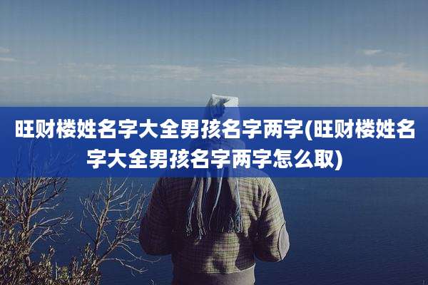 旺财楼姓名字大全男孩名字两字(旺财楼姓名字大全男孩名字两字怎么取)
