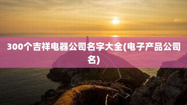 300个吉祥电器公司名字大全(电子产品公司名)