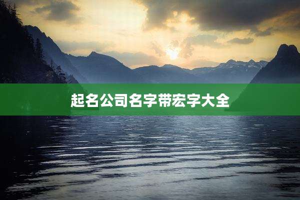 起名公司名字带宏字大全