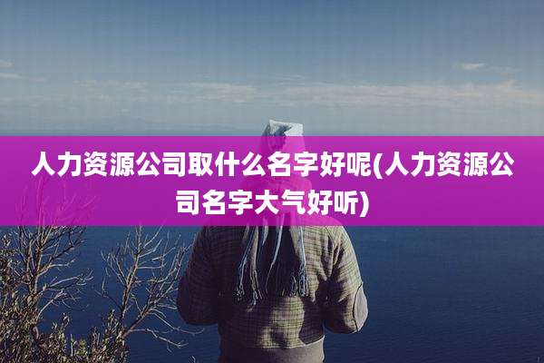 人力资源公司取什么名字好呢(人力资源公司名字大气好听)