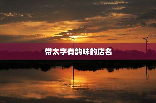 带太字有韵味的店名