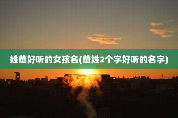 姓董好听的女孩名(董姓2个字好听的名字)