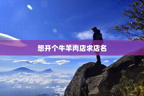 想开个牛羊肉店求店名