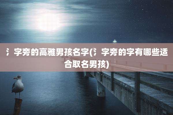 氵字旁的高雅男孩名字(氵字旁的字有哪些适合取名男孩)