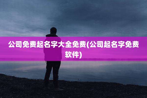 公司免费起名字大全免费(公司起名字免费软件)