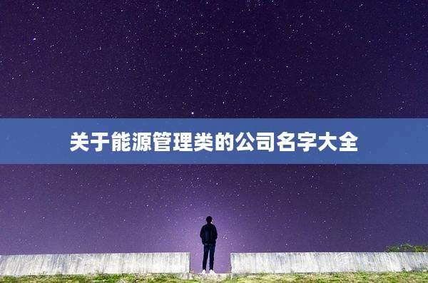 关于能源管理类的公司名字大全