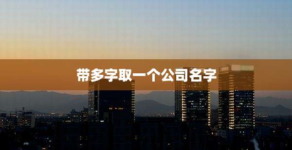 带多字取一个公司名字
