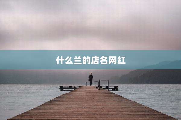 什么兰的店名网红